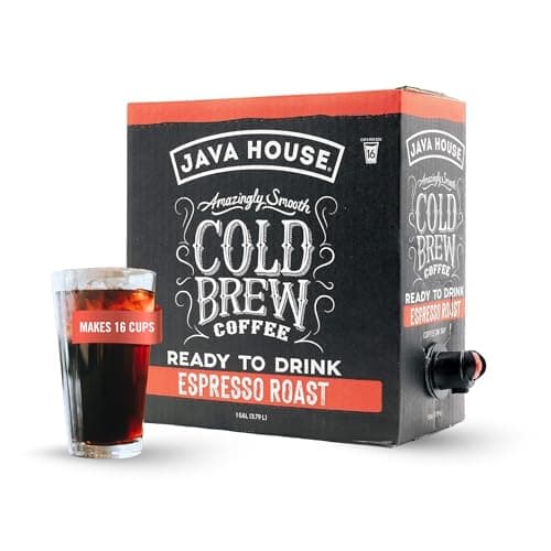 Java House Cold Brew Coffee on Tap – Premium 100% Arabica Dark Roast – Smooth Espresso Flavor with Dark Chocolate Notes – 1 Gallon Box (16 Servings) – Ready to Drink, No Brewing Required, Fridge-Friendly - Image 1