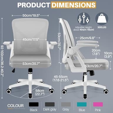 FelixKing Office Chair - Ergonomic Desk Chair with Wheels and Lumbar Support - Image 2