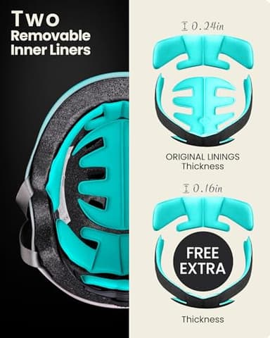 OutdoorMaster Skateboard Cycling Helmet - Two Removable Liners Ventilation Multi-Sport Scooter Roller Skate Inline Skating for Kids, Youth & Adults - XS - Fuschia Teal - Image 3