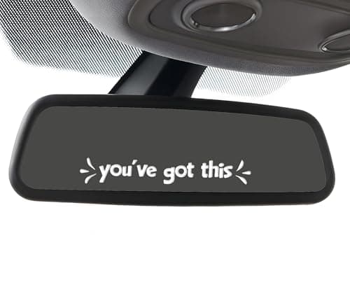 2 x You've Got This Car Rearview Mirror Decal, Vinyl Car Mirror Sticker, Non-Fading Car Decals, Inspirational Car Décor, Motivational Vinyl Decal, Bumper Sticker for Wall, Window, Vehicle (White) - Image 1