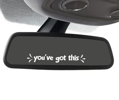 2 x You've Got This Car Rearview Mirror Decal, Vinyl Car Mirror Sticker, Non-Fading Car Decals, Inspirational Car Décor, Motivational Vinyl Decal, Bumper Sticker for Wall, Window, Vehicle (White) - Image 1