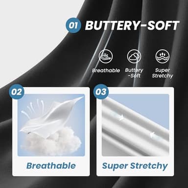 YOLIX Workout Leggings for Women - High Waisted Yoga Pants Tummy Control Compression for Running Navy Blue - Image 3