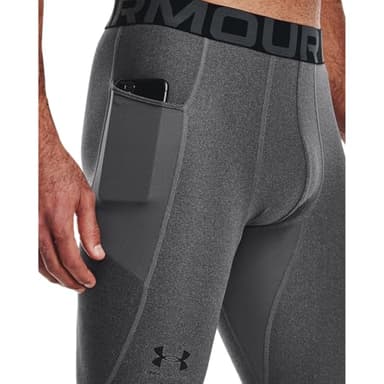 Under Armour Men's HeatGear Armour Leggings , Carbon Heather (090)/Black, Medium - Image 2