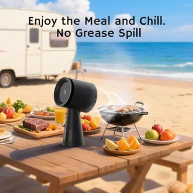 Airthereal Rechargeable Portable Range Hood, Desktop Range Hood with Battery Powered, 3-Fan Speeds and Large Oil Collection Cup, Upgraded Portable Kitchen Exhaust Fan for RV Cooking, RH180B Black - Image 3