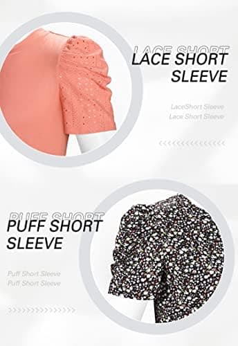 Ivicoer Puff Short Sleeve Shirt for Women Eyelet Tops Summer Crewneck Blouse Loose Fit S-XXL - Image 3