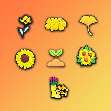 21Pcs Spring Charms for Croc Clog Shoes Decoration, Flowers Butterfly Bee Garden Charms Accessories for Shoe - Image 3