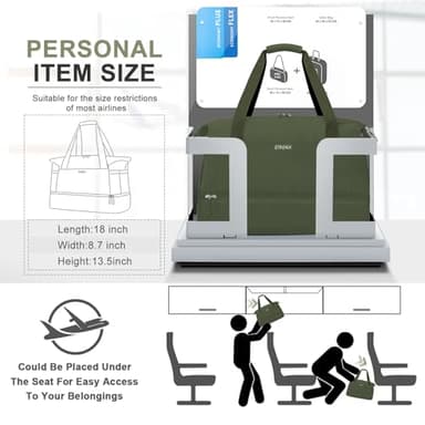 ETRONIK Gym Bag for Women, Travel Duffel Bag with USB Charging Port, Weekender Overnight Bag with Wet Pocket and Shoes Compartment for Women, Travel, Gym, Yoga (Army Green) - Image 3