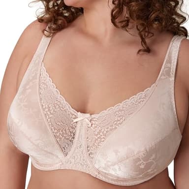 Playtex womens Secrets Love My Curves Signature Floral Underwire Full Coverage Us4422 bras, Sandshell, 38D US - Image 3