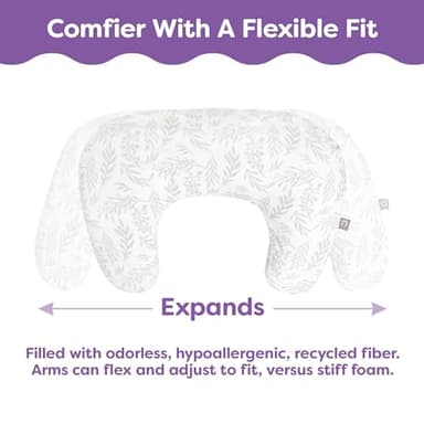 Boppy Nursing Pillow - Ergonomic Bottle & Breastfeeding Pillow with High, Firm, Large Area, Water-Repellent Cushion with Washable Cover; Baby Safety Alliance Verified - Gray Gentle Leaves - Image 6