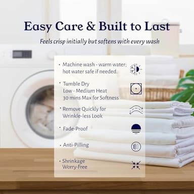 California Design Den California King Sheet Set - Soft 100% Organic Bed Sheets with Deep Pockets, Crisp Percale, Breathable and Durable Bedding Set - Navy Blue - Image 6