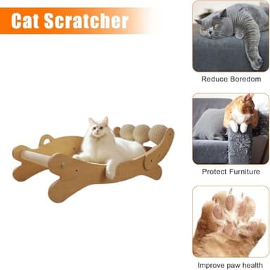 Cat Scratch Pad with Replacement Scratching Felt, Large Cat Scratcher Bed Hammock Lounge for Scratching Pad, Protects Furniture,Kittens Gifts - Image 7