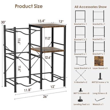 Housolution 2-Tier 5 Gallon Water Jug Holder with 2 Layers Wood Storage Shelves and 4 Slots, 5 Gallon Water Bottle Holder, Water Jug Stand, Water Jug Rack for Kitchen Office Living Room, Brown - Image 5