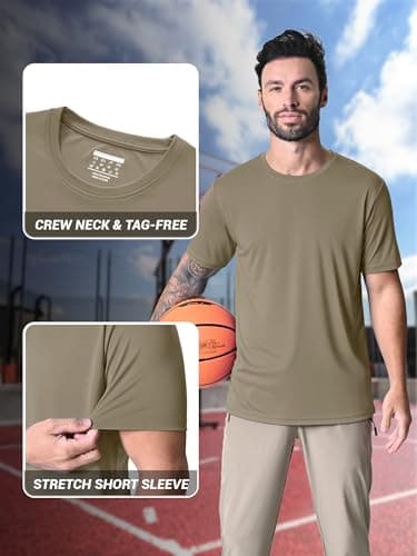MAGCOMSEN Tshirts for Men Summer Crew Neck Ultra Lightweight Short Sleeve Rash Guards Shirts Quick Dry Shirts - Image 5