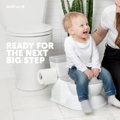 Real Feel 2-in-1 Potty with Wipes Storage, Flushing Sounds & Disposable Liners - Realistic Toilet - Easy to Clean & Assemble - Jool Baby (Gray) - Image 6