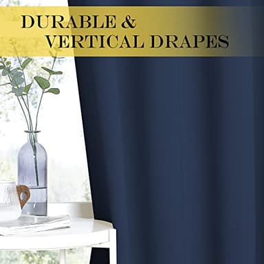 NICETOWN Blackout Navy Blue Curtains 120 inch Length - Window Treatment Energy Saving Thermal Insulated Room Darkening Solid Grommet Drapes for Living Room (1 Panel, 52 by 120-Inch) - Image 5