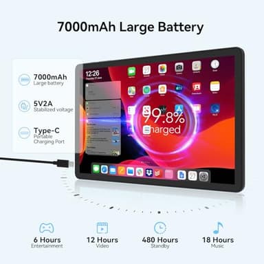 Tablet 11 inch Android 15 Tablet, 2025 Latest Update 128GB ROM 16GB RAM, 4G LTE Tableta, 5G WiFi+Cellular, Octa-Core MTK8786, 21MP Dual Camera,1TB Expand, Incell FHD Screen, T-Mobile SIM Card Support - Image 6