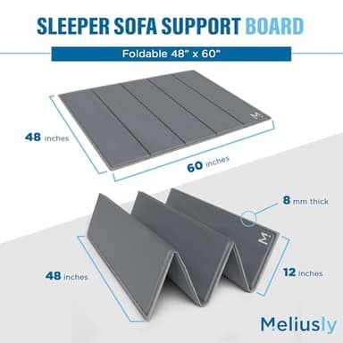 Meliusly Heavy Duty Sleeper Sofa Support Board (48x60 - Queen Size) Reinforced Wood Sofa Bed Support, Pull Out Couch Mattress Board, Sleeper Bar Shield, SleeperSaver - Image 2