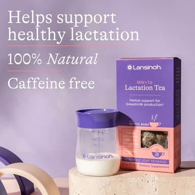 Lansinoh + HotTea Mama Milk's Up, Breastfeeding and Lactation Support Tea, Fenugreek, Fennel, Anise Seed, Caffeine-free, Sugar-Free, Postpartum Essentials for New Moms, Includes 14 Tea Sachets - Image 3