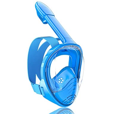 QingSong Kids Snorkel Mask Full Face, Snorkeling Set with Camera Mount, 180 Degree Panoramic View Snorkeling Gear Anti-Fog Anti-Leak - Image 1