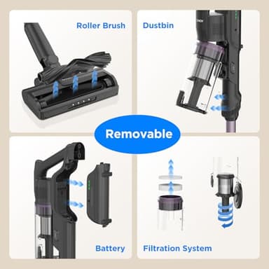CANDY Cordless Vacuum Cleaner, Stick Vacuum Cordless Rechargeable,45Mins Powerful Suction Vacuum Cleaners for Home,Anti-Tangle,One-Click Dust Disposal,Lightweight for Hardwood Floor Carpet Pet Hair - Image 7