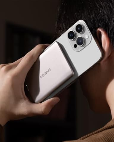 Baseus Picogo Power Bank, 0.3" Ultra Slim 5000mAh MagSafe Portable Charger with USB-C Braided Cable, Card-Size Magnetic Battery Pack, Alloy Wireless Fast Charger for iPhone 16/15/14/13/12, Lightweight - Image 8