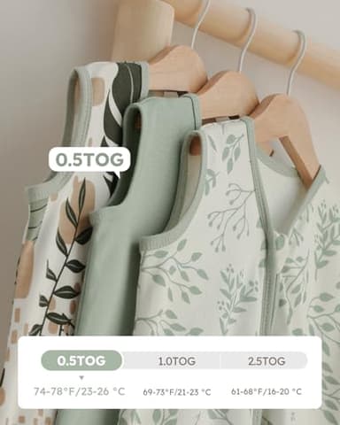 Yoofoss Baby Sleep Sack 18-24 Months Baby Wearable Blanket 100% Organic Cotton 2-Way Zipper TOG 0.5 Toddler Sleeping Sack Lightweight - Image 4