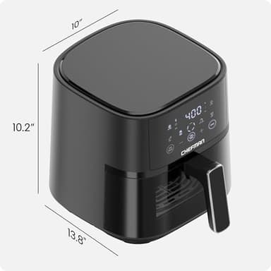 Chefman Air Fryer – 4 QT Compact Airfryer for Quick & Easy Meals, Features Hi-Fry Technology for Extra Crisp, Easy-View Window, Touch Controls with 4 Presets, Nonstick & Dishwasher Safe Basket - Black - Image 2