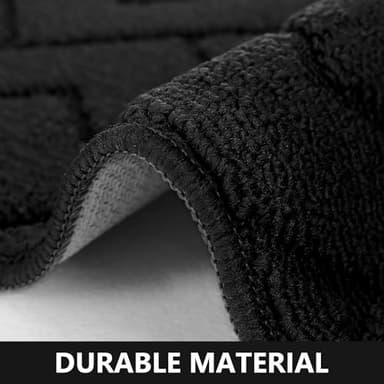 hicorfe Kitchen Rugs and Mats Sets,2 Pieces Super Absorbent Polypropylene Non-Slip Rug,Soft Comfort Floor Mat,Washable for Kitchen,Hallway,Office,Sink,Laundry(20" x 31.5" Plus 20" x 48",Black) - Image 4