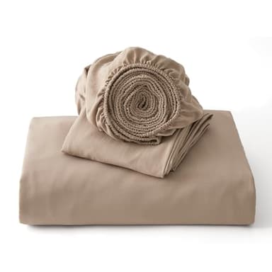 Bedsure Duvet Cover Queen Size with Fitted Sheet - 4 Pieces Prewashed Cotton-Like Extra Soft Bedding Set, Includes 1 Duvet Cover 90x90 Inches, 2 Pillow Shams, 1 Fitted Sheet, Deep Beige - Image 8