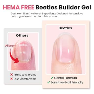 Beetles Builder Gel HEMA-Free-Sheer Breeze 0.5 oz 7 in 1 for Building Apex Strengthening Thickening Extension DIY Salon at Home for Beginner Sensitive Nails,Clear Builder Nails Gel Kit,UV Lamp Needed - Image 2