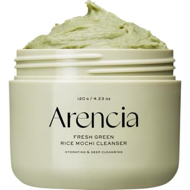 ARENCIA Korean Rice Mochi Face Cleanser - Face Wash, Gentle Scrub All in One for Deep Cleansing, Moisturizing, Pore Minimizing, Acne-Prone Skin, Removing Blackhead with Rice Water & Green Tea - Image 1
