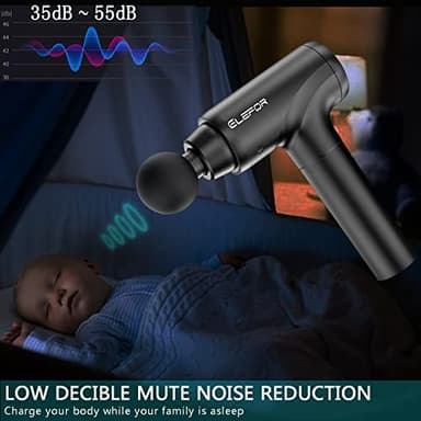 Massage Gun Deep Tissue,Percussion Back Massager Gun for Athletes Muscle Massage Gun for Pain Relief with 8 Massage Heads & 20 Speeds (Matte Black) - Image 6