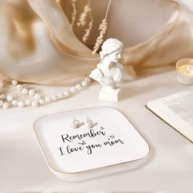 Funnywish Birthday Gifts for Mom – Jewelry Tray with Heartfelt Message, Thoughtful Mother's Day Gifts for Mom, Moms Birthday Gift Ideas,Trinket Jewelry Dish for Rings and Jewelry，Mother In Law Gifts - Image 3