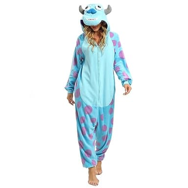 Wishliker Unisex Adult Onesie Sully Costume Halloween Christmas Cosplay Animal Cartoon Pajamas - Image 1