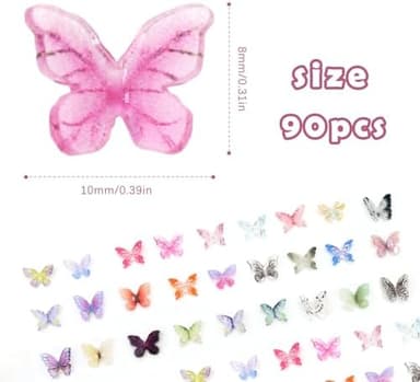 90Pcs Mini Resin Butterflies, Miniature Little Butterfy Decoration, Tiny Butterflies for DIY Crafts, Mini Resin Animals Figurines for Fairy Garden Micro Landscaping Decor - Image 4