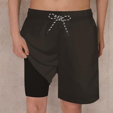 Cozople Bathing Suit for Teens Swimsuit Summer UPF Quick Dry Beach Board Shorts Stretchy Boxer Brief Liner Compression Swimming Shorts for Casual Sports Running Shorts - Image 5