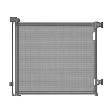 Retractable Baby Gate,Mesh Baby Gate or Mesh Dog Gate,33" Tall,Extends up to 71" Wide,Child Safety Gate for Doorways,Stairs,Hallways,Indoor/Outdoor(Grey,33"x71") - Image 1