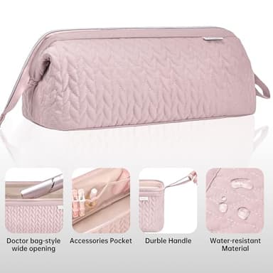 KarSyon Shark Flex Style Case for Dyson Airwrap Hair Dryer Brush Revlon Hair Tools Travel Bag Carrying Case Flat Curling Iron Organizer (Pink) - Image 5