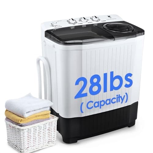 Anypro Portable Clothes Washing Machine, Twin Tub 28 Lbs Capacity Laundry Washer and Dryer Combo 2 In 1 Washer (18 Lbs) & Spinner (10 Lbs) for Apartments, Dorms, RV, Camping - Image 1