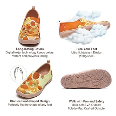 UIN Women's The National Gallery Collaborative Collection Art Painted Travel Shoes Van Gogh Sunflowers V3 (9) - Image 7