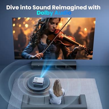 [Netflix App/Dolby Audio] FUDONI Smart Projector with WiFi and Bluetooth, Native 1080P 25000L 4K Decoding for Home Cinema, Outdoor Movie Projector with Apps, Built-in Netflix/YouTube/Prime Video - Image 6