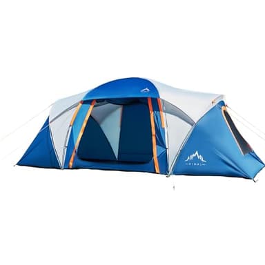 Tents for Camping, Waterproof 10 Person Family Tent with Double Layer & 4 Large Mesh Windows, Weather Resistant Easy Setup 2 Room Big Tent for Music Festival, Parties, 18 X 9 X 6.8Ft - Image 1