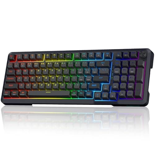 Redragon Wireless Mechanical Keyboard, 3 Mode Gasket Mounted RGB Gaming Keyboard with Volume Knob, Pre-Lubed Linear Switches, MDA-Profile, 98 Keys Hot Swappable Creamy Keyboard for PC/Tablet/Xbox/PS4 - Image 1