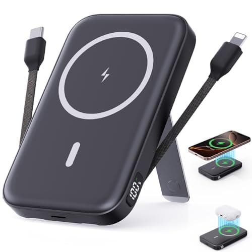 VTIAEK 2025 Latest Portable Charger, 16800mAh Magnetic Wireless Power Bank with 2 Built in Cables, LED Display Battery Pack Travel Essentials for iPhone 16/15/14/13/12/Pro/Mini/Pro Max Andriod - Image 1