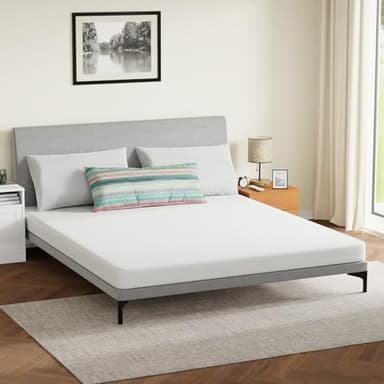 FDW | 5 Inch California King Mattress | Medium Firm | Gel Memory Foam Mattress | White | Bed in a Box, CertiPUR-US Certified | Pressure Relief, Cooling Ventilated Foam | Washable Removable Cover - Image 4