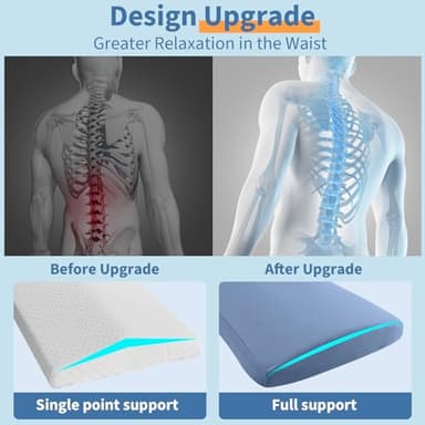 Lumbar Support Pillow for Bed Relief Back Pain: Lower Back Pillow for Sleeping - Memory Foam Waist Pillow - Back Wedge Bolster Pillow for Side, Back&Stomach Sleepers - Bed Rest Pillow for Car, Sofa - Image 7