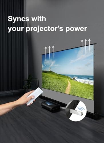 AWOL VISION 120" Motorized Rising Matte White Projector Screen for Long Short Ultra Short Throw Projector, Floor Stand Indoor Outdoor Theater Screen, 170°+ Viewable 4K/8K Ultra HD MW-F220 - Image 4