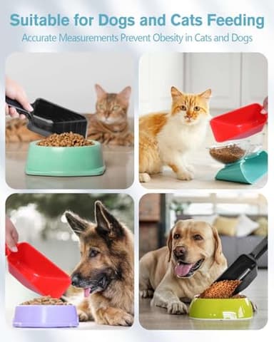 2 Cup Dog Food Scoop(2 Pack), Plastic Pet Food Scoop with Measuring Lines for Accurate Pet Food Portions,Dishwasher Safe (Black and Red) - Image 7