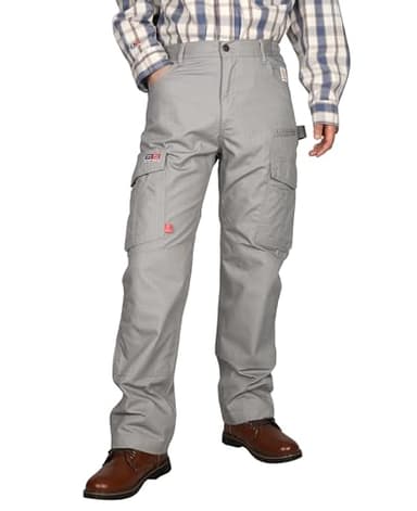 BOCOMAL FR Pants Cargo Pockets Lightweight 100% C Rip Stop Water Repellent Finish Flame Resistant Jeans Regular Fit - Image 1