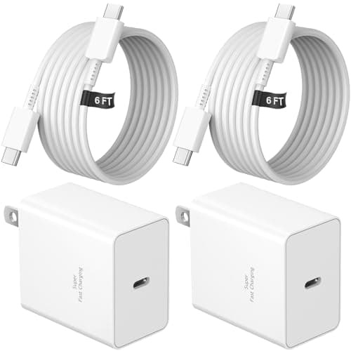 45W Type C Charger, 10FT USB C Charger 2-Pack iPhone 15 16 Charger with iPhone 16/16 Plus/16 Pro/16 Pro Max/iPhone 15/15 Pro Max/iPad Pro/AirPods/Galaxy S25 S24 S23 S22 S21,Android Charger(White) - Image 1